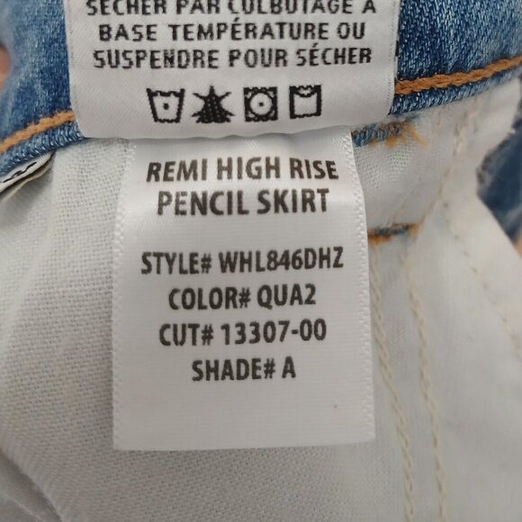 Women's Hudson Remi High Rise Denim Pencil Skirt Blue Size 25 - Picture 13 of 13